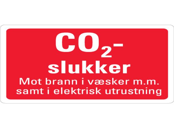 CO2-slukker tilleggsskilt 200 x 100 mm - A