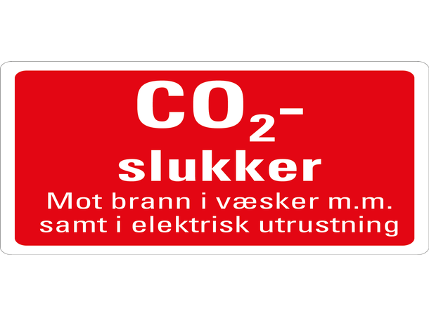 CO2-slukker tilleggsskilt 200 x 100 mm - A 