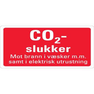 CO2-slukker tilleggsskilt 200 x 100 mm - A