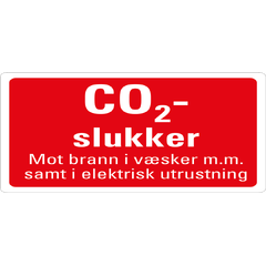 CO2-slukker tilleggsskilt 200 x 100 mm - Aluminium