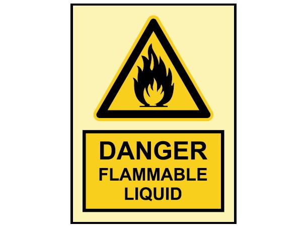Danger Flammable liquid 150 x 200 mm - PET