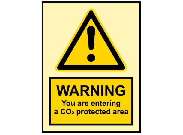 Danger You are entering a Co2 protect 150 x 200 mm - PET 