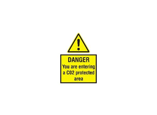 Danger You are entering a Co2 protect 150 x 200 mm - PET