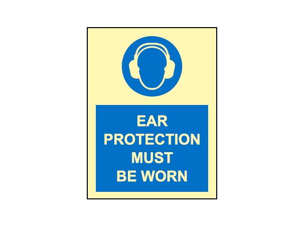 Ear protection must be worn 150 x 200 mm - PET