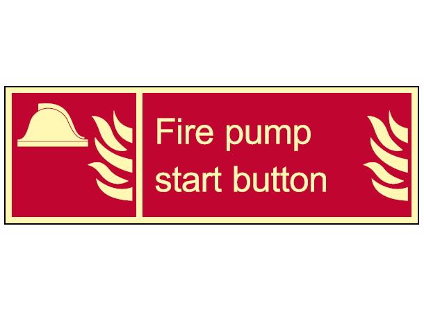 Fire pump start button 300 x 100 mm - PVC