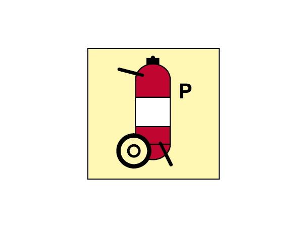Powder wheeled fire extinguisher 150 x 150 mm - PET
