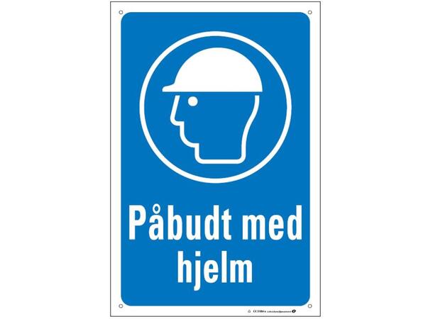 Påbudt med hjelm 200 x 300 mm - Aluminium 