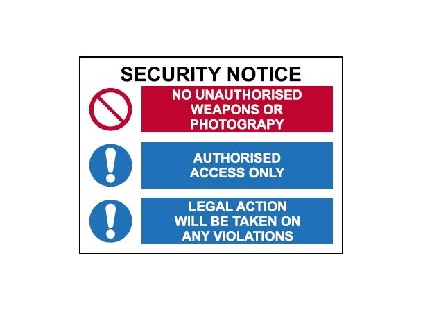 Security notice 400 x 300 mm - VS