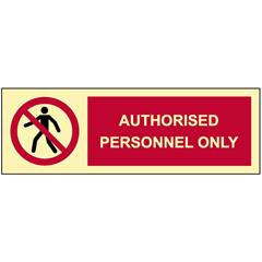 Authorised personnel only 300 x 100 mm - PET