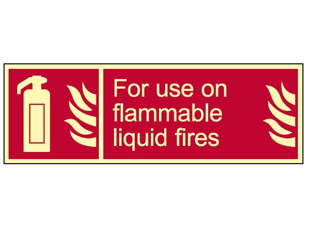For use on flammable liquid fires 300 x 100 mm - PET