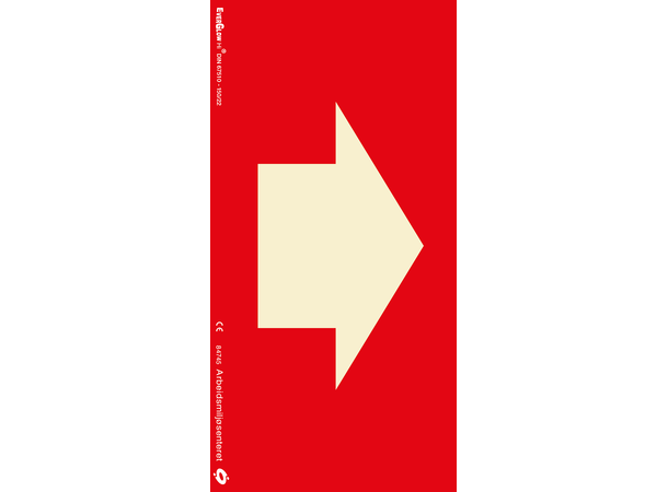 Pil rett (Brann) 75 x 150 mm - Aluminium Etterlysende S. 