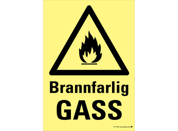 Brannfarlig gass 200 x 300 mm - Aluminium 