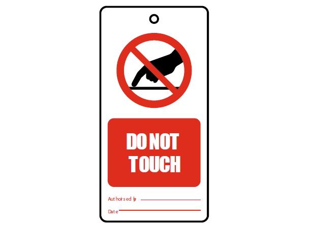 Do not touch - Tags à 10 stk 75 x 150 mm - PVC