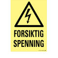 Forsiktig - Spenning 150 x 200 mm - Aluminium