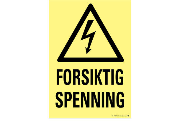 Forsiktig - Spenning 150 x 200 mm - Aluminium 