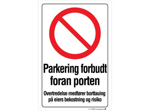 Parkering forbudt foran porten 300 x 400 mm - A
