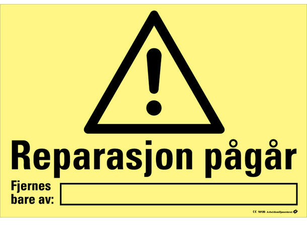 Reparasjon pågår 200 x 150 mm - Aluminium 
