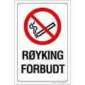 Røyking forbudt 200 x 300 mm - A