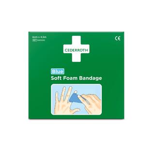 Soft Foam Bandage Blue 4,5 m Plaster og bandasje i ett