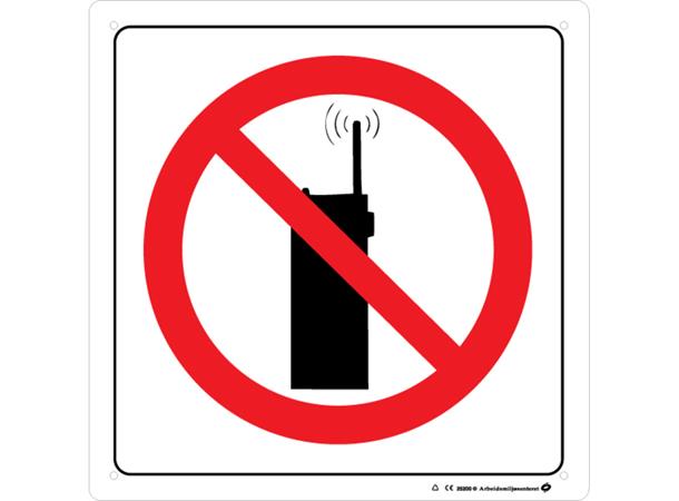 Bruk av mobiltelefon forbudt 200 x 200 mm - A