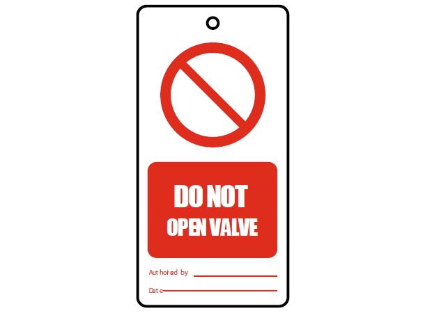 Do not open walve - Tags à 10 75 x 150 mm - PVC