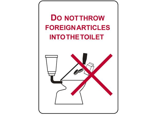 No foreign articles into toilet 150 x 200 mm - VS