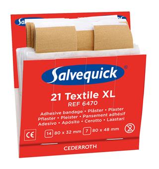 Plaster - Salvequick refill x 6 Tekstil - ekstra store