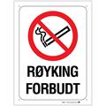 Røyking forbudt 150 x 200 mm - A