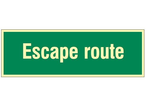 Text escape route 150 x 450 mm - PET