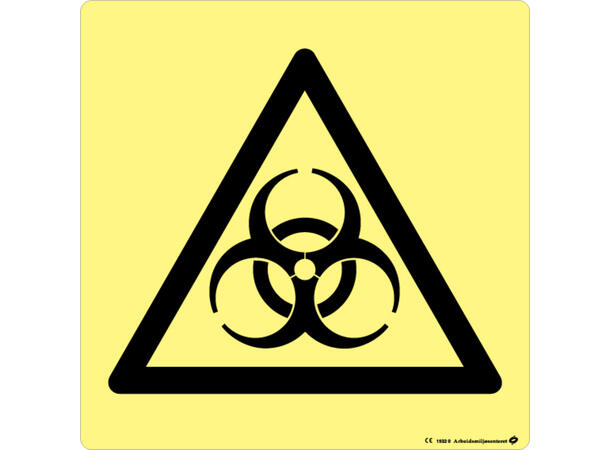 Biologisk fare 200 x 200 mm - Aluminium 