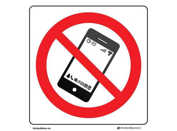 Bruk av mobiltelefon forbudt 200 x 200 mm - VS 