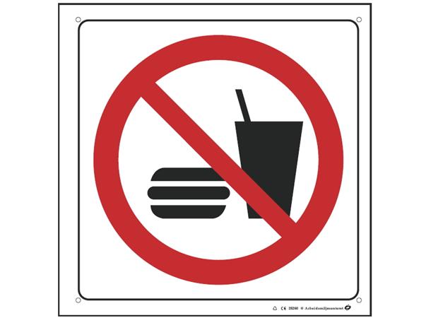 Mat og drikke forbudt 200 x 200 mm - A