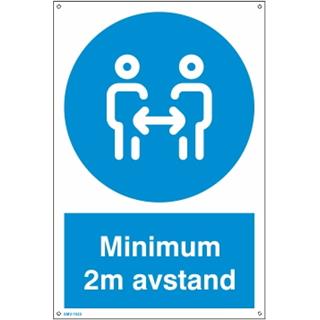 Minimum 2m avstand 200 x 300 mm - PVC