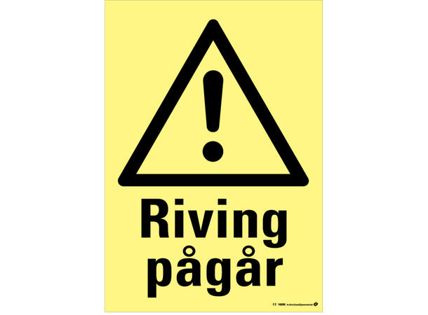 Riving pågår 300 x 400 mm - Aluminium 