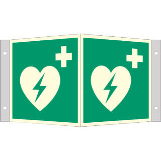 Skilt Hjertestarter plogskilt 150 x 150 mm - Plogskilt i AE