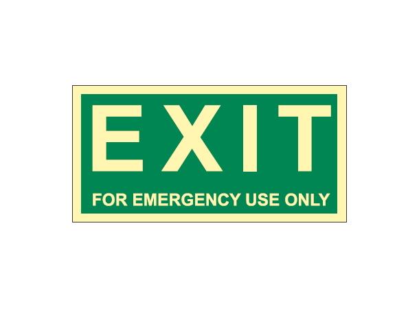 Suppl. text EXIT emergency use only 300 x 150 mm - PET