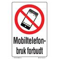 Mobiltelefonbruk forbudt 200 x 300 mm - A