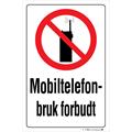 Mobiltelefonbruk forbudt 200 x 300 mm - A