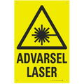 Advarsel laser 200 x 300 mm - Aluminium