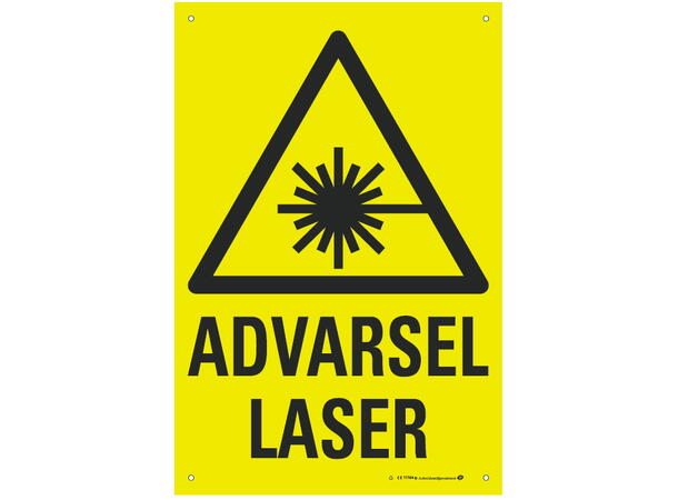 Advarsel laser 200 x 300 mm - Aluminium 