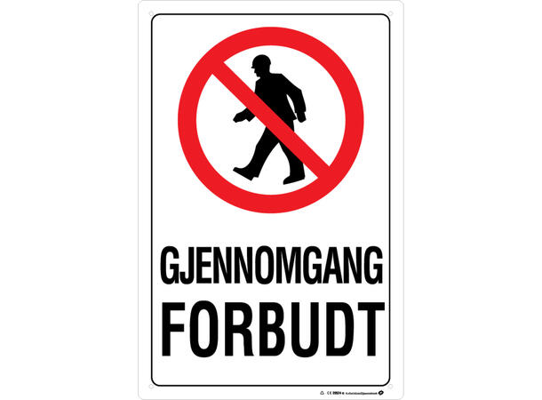 Gjennomgang forbudt 150 x 200 mm - Aluminium 
