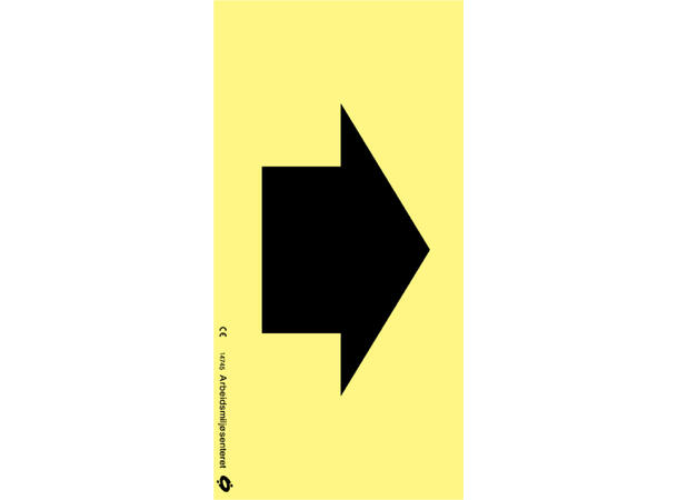 Retningsangivelse 75 x 150 mm - Aluminium Selvklebende 