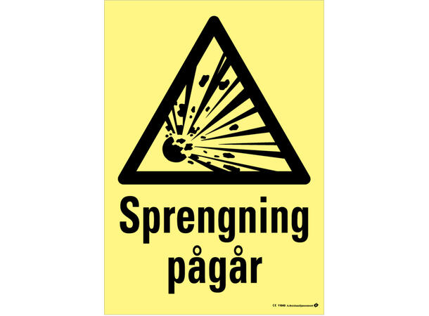 Sprengning pågår 300 x 400 mm - Aluminium 