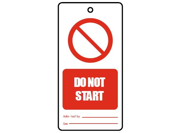 Do not start - Tags à 10 stk 75 x 150 mm - PVC