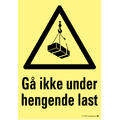 G&#229; ikke under hengende last 300 x 400 mm - A