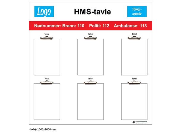 HMS-tavle til byggeplassen