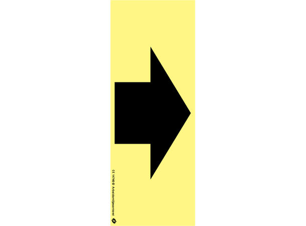 Retningsangivelse 75 x 200 mm - Aluminium Selvklebende 