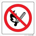 Røyking og bruk av åpen ild forbudt 200 x 200 mm - PVC