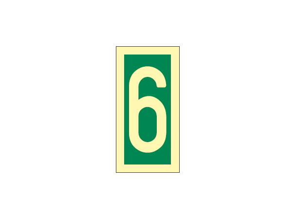 Tallskilt "6" 75 x 150 mm - Aluminium Etterlysende S. 