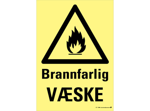Brannfarlig væske 200 x 300 mm - Aluminium 